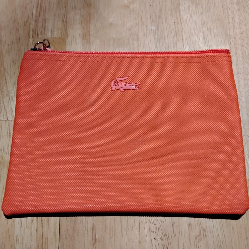 Lacoste Red-Orange Zip Pouch